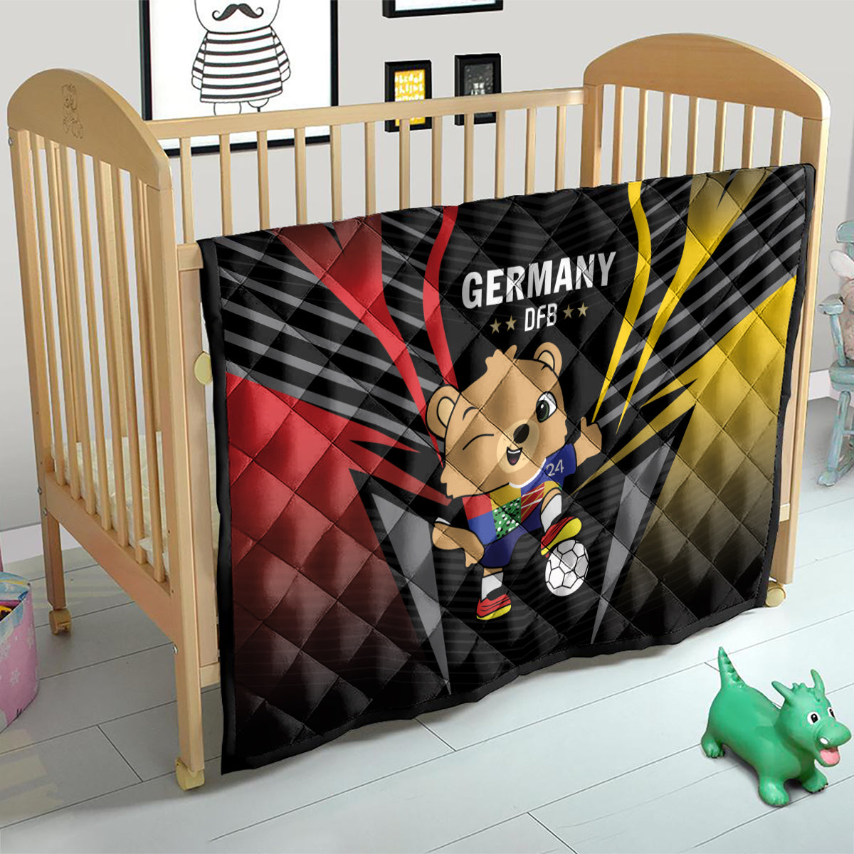 Germany 2024 Football Quilt DFB Team Black Version - Wonder Print Shop