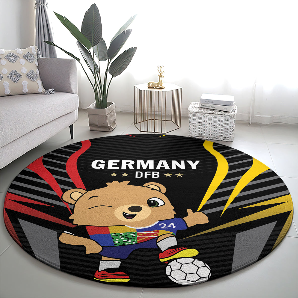 Germany 2024 Football Round Carpet DFB Team Black Version