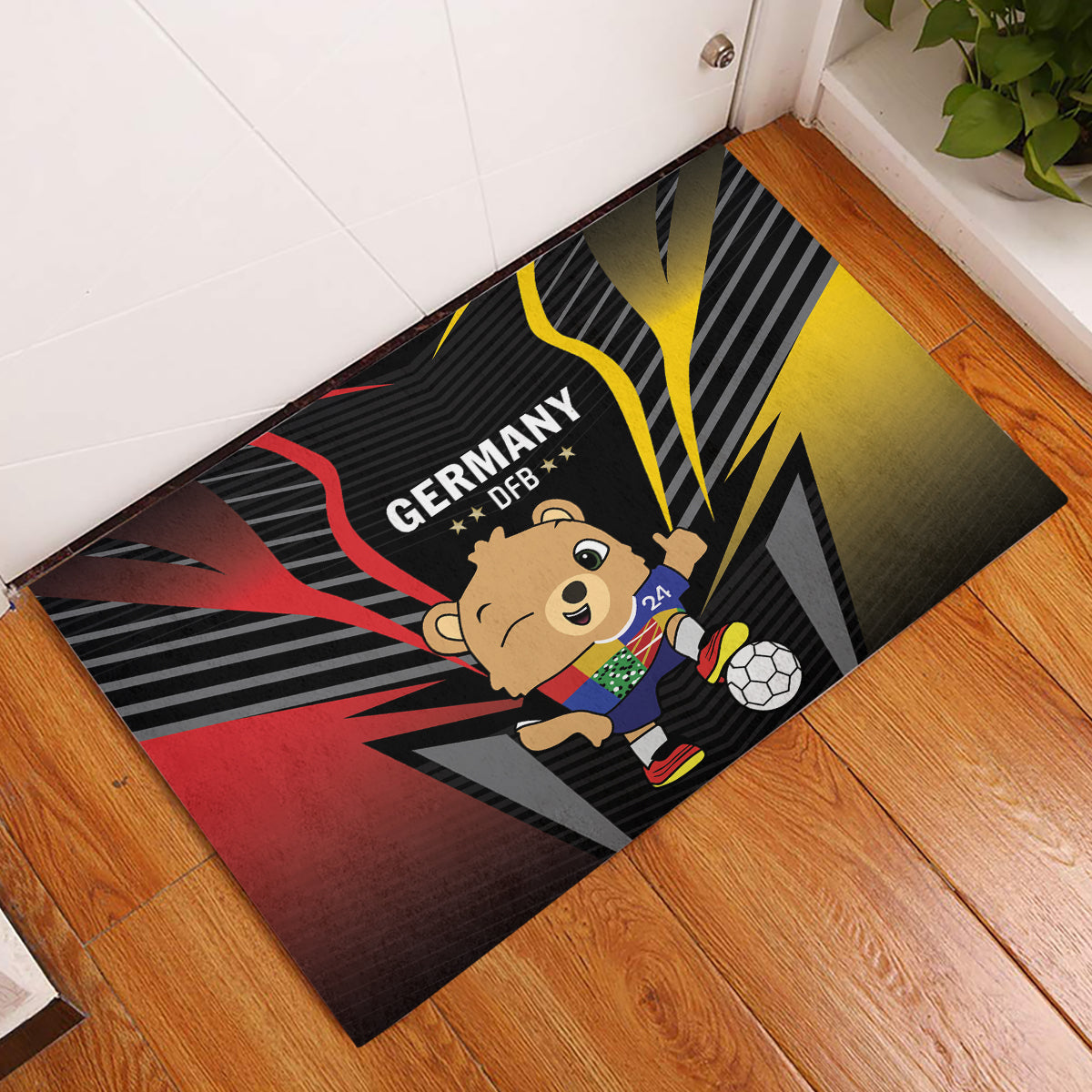 Germany 2024 Football Rubber Doormat DFB Team Black Version - Wonder Print Shop