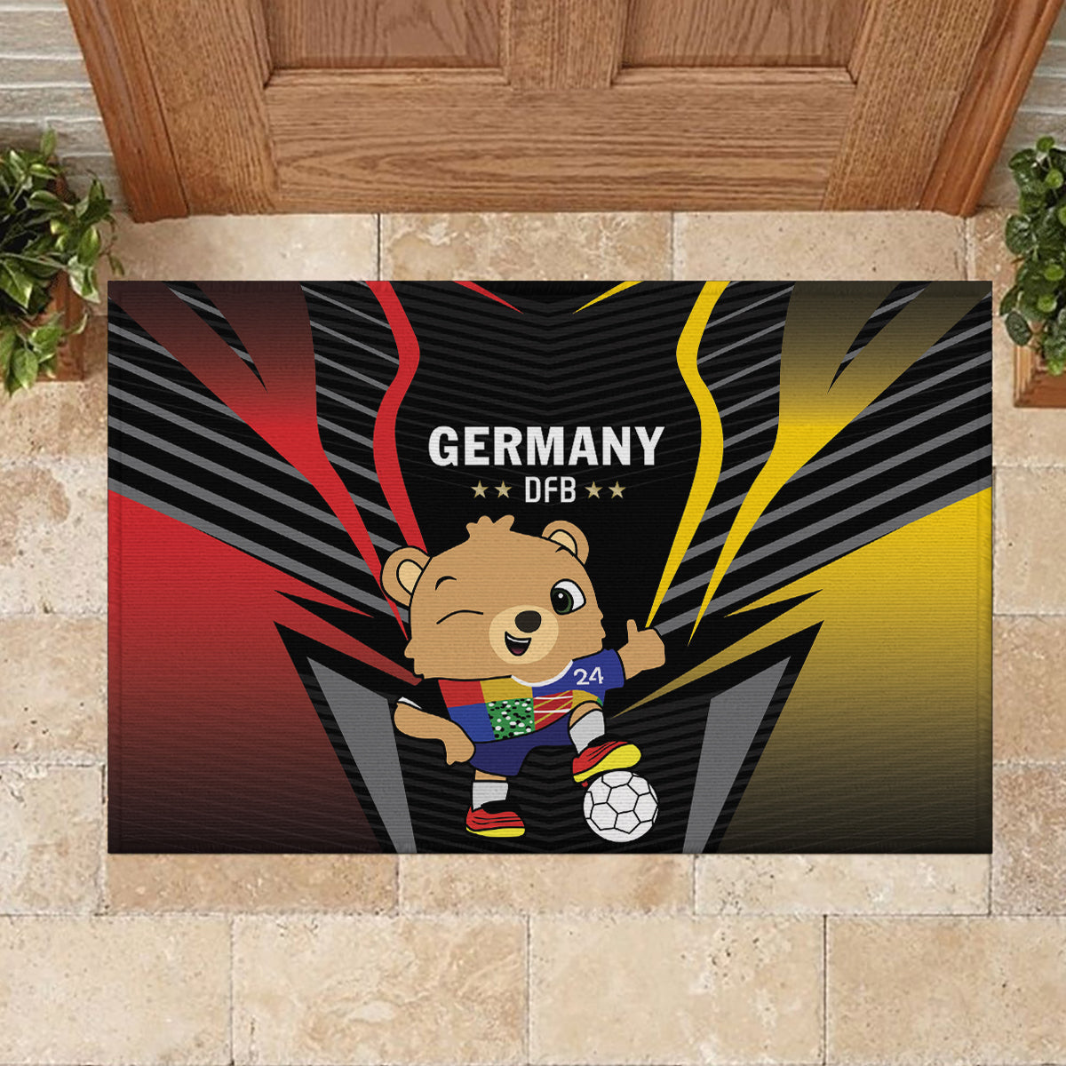 Germany 2024 Football Rubber Doormat DFB Team Black Version - Wonder Print Shop