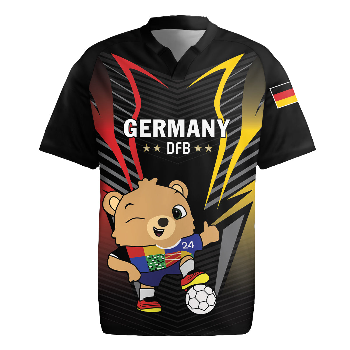 Personalized Germany 2024 Football Rugby Jersey DFB Team Black Version - Wonder Print Shop