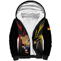 Personalized Germany 2024 Football Sherpa Hoodie DFB Team Black Version - Wonder Print Shop