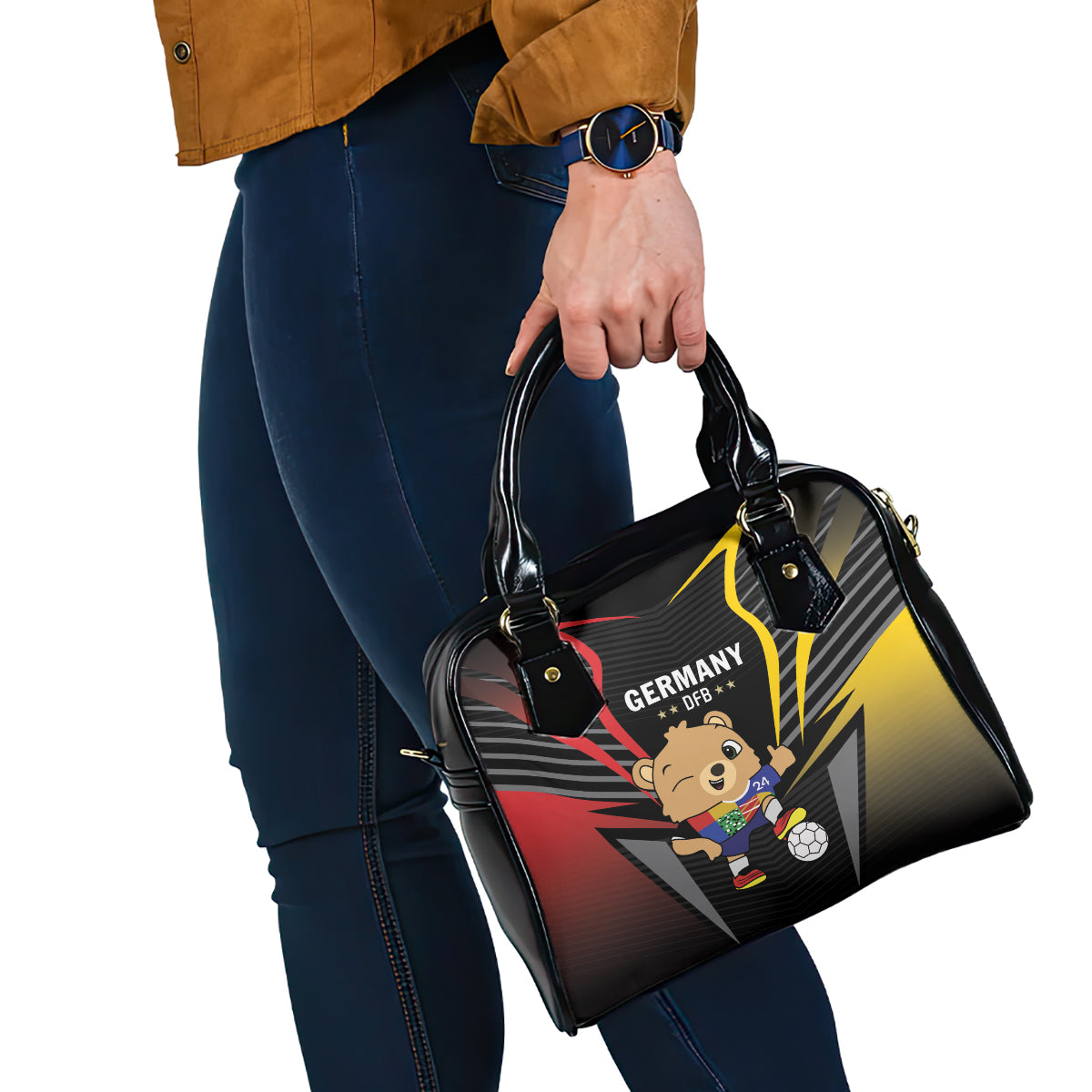 Germany 2024 Football Shoulder Handbag DFB Team Black Version