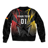 Personalized Germany 2024 Football Sleeve Zip Bomber Jacket DFB Team Black Version - Wonder Print Shop