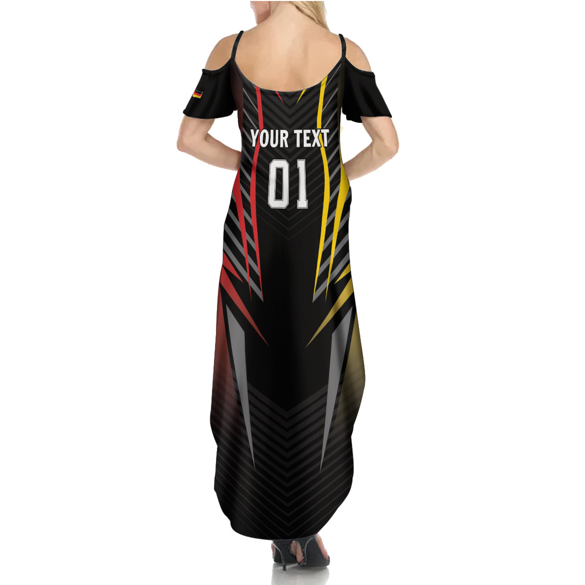 Personalized Germany 2024 Football Summer Maxi Dress DFB Team Black Version - Wonder Print Shop