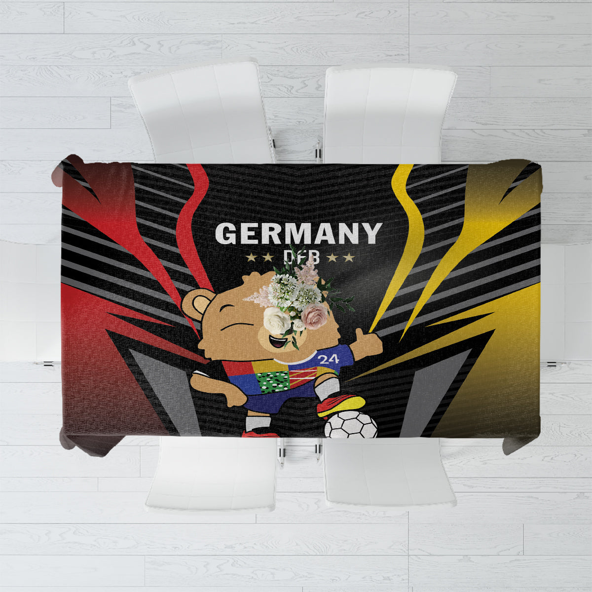 Germany 2024 Football Tablecloth DFB Team Black Version - Wonder Print Shop