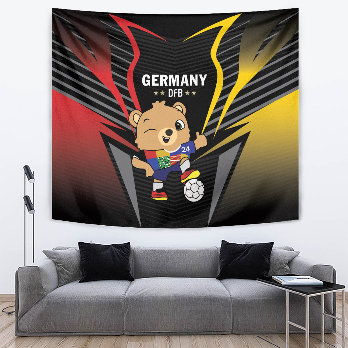 Germany 2024 Football Tapestry DFB Team Black Version - Wonder Print Shop