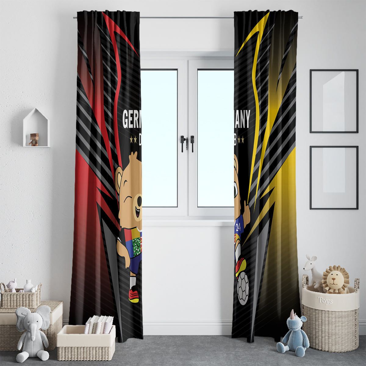 Germany 2024 Football Window Curtain DFB Team Black Version - Wonder Print Shop