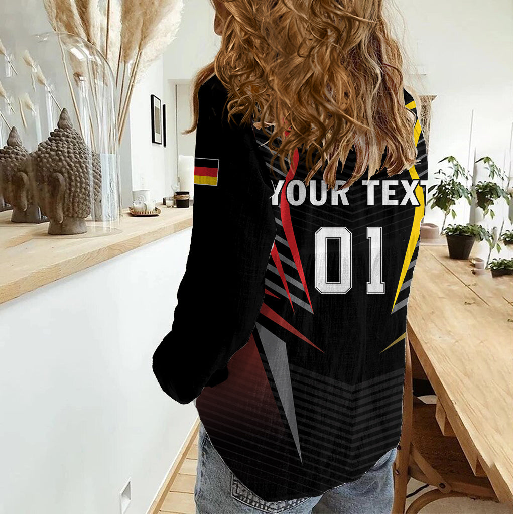 Personalized Germany 2024 Football Women Casual Shirt DFB Team Black Version - Wonder Print Shop