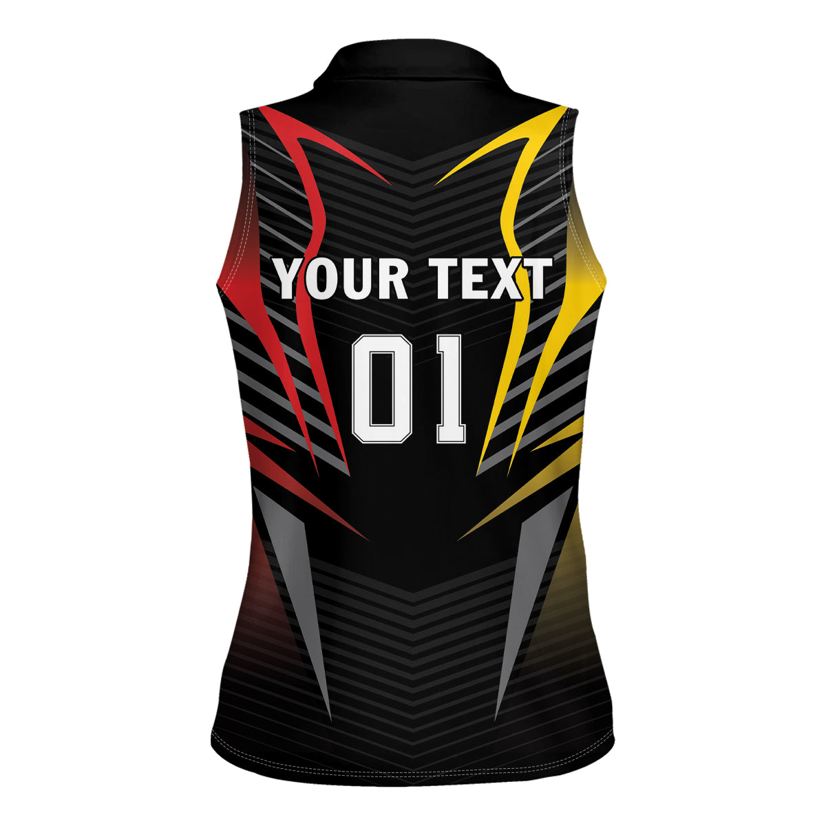 Personalized Germany 2024 Football Women Sleeveless Polo Shirt DFB Team Black Version - Wonder Print Shop