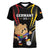 Personalized Germany 2024 Football Women V-Neck T-Shirt DFB Team Black Version - Wonder Print Shop