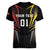 Personalized Germany 2024 Football Women V-Neck T-Shirt DFB Team Black Version - Wonder Print Shop