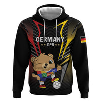Personalized Germany 2024 Football Zip Hoodie DFB Team Black Version - Wonder Print Shop