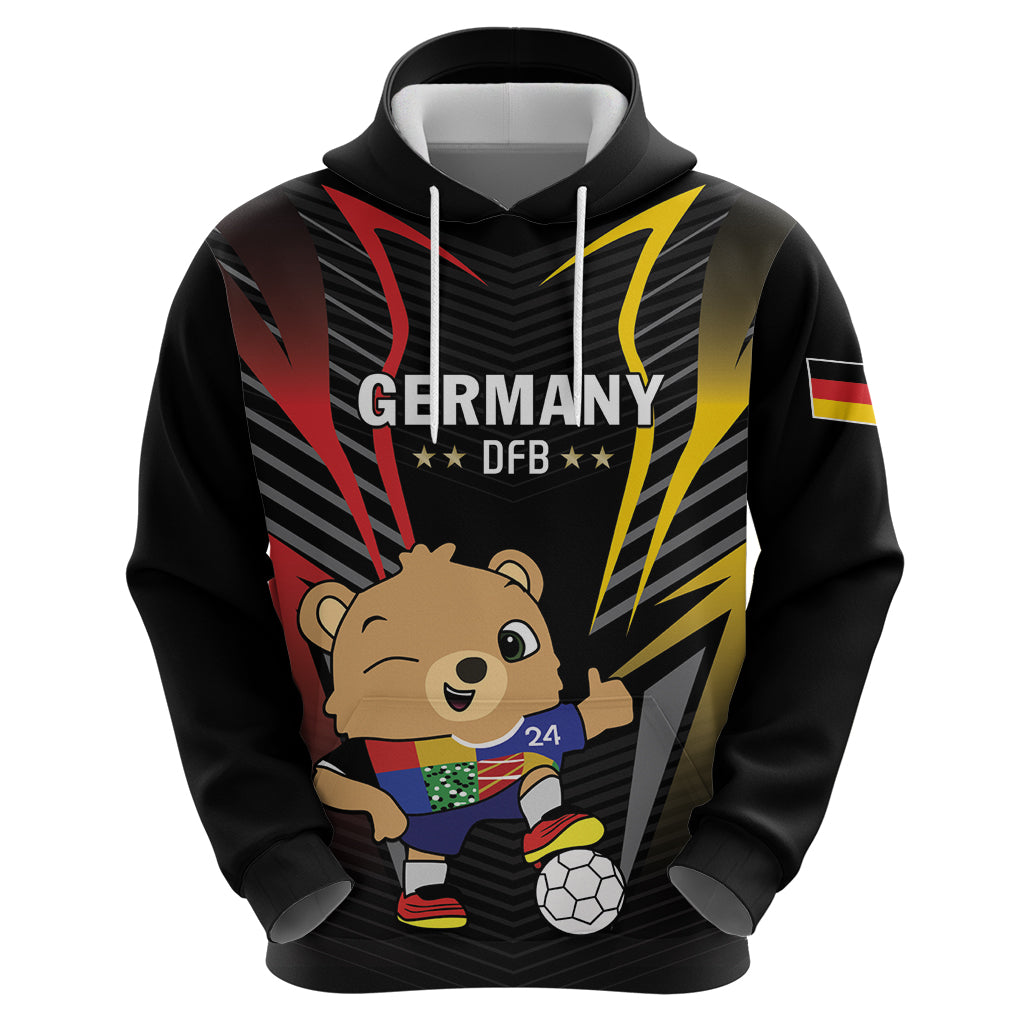 Personalized Germany 2024 Football Zip Hoodie DFB Team Black Version - Wonder Print Shop