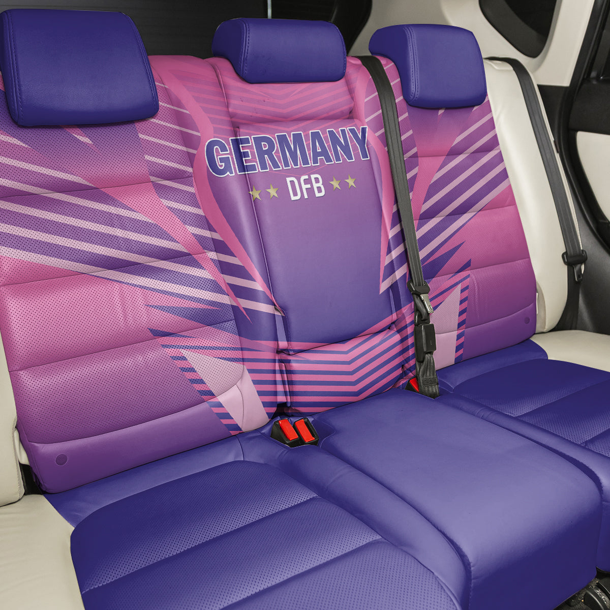 Germany 2024 Football Back Car Seat Cover DFB Team Pink Version - Wonder Print Shop