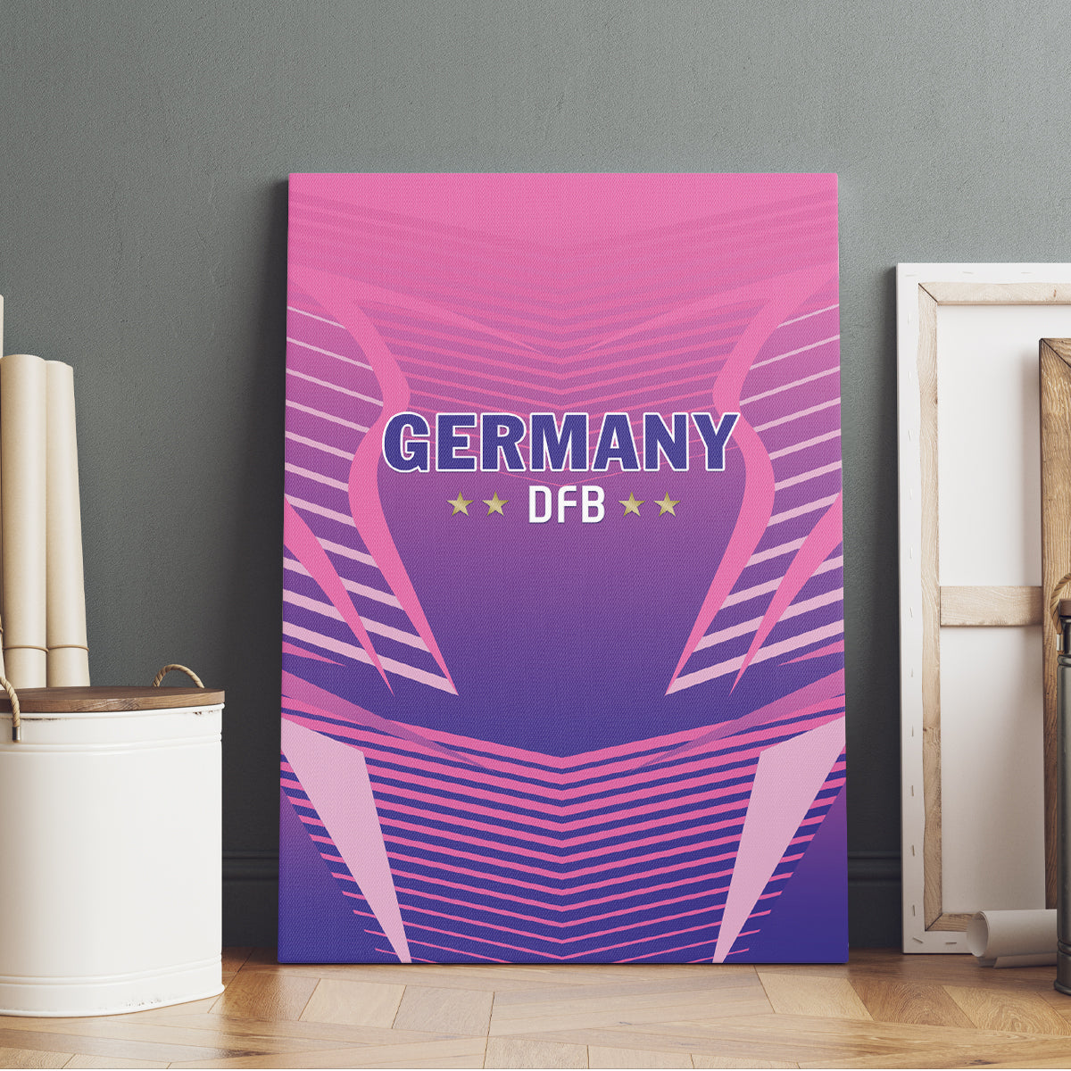 Germany 2024 Football Canvas Wall Art DFB Team Pink Version - Wonder Print Shop