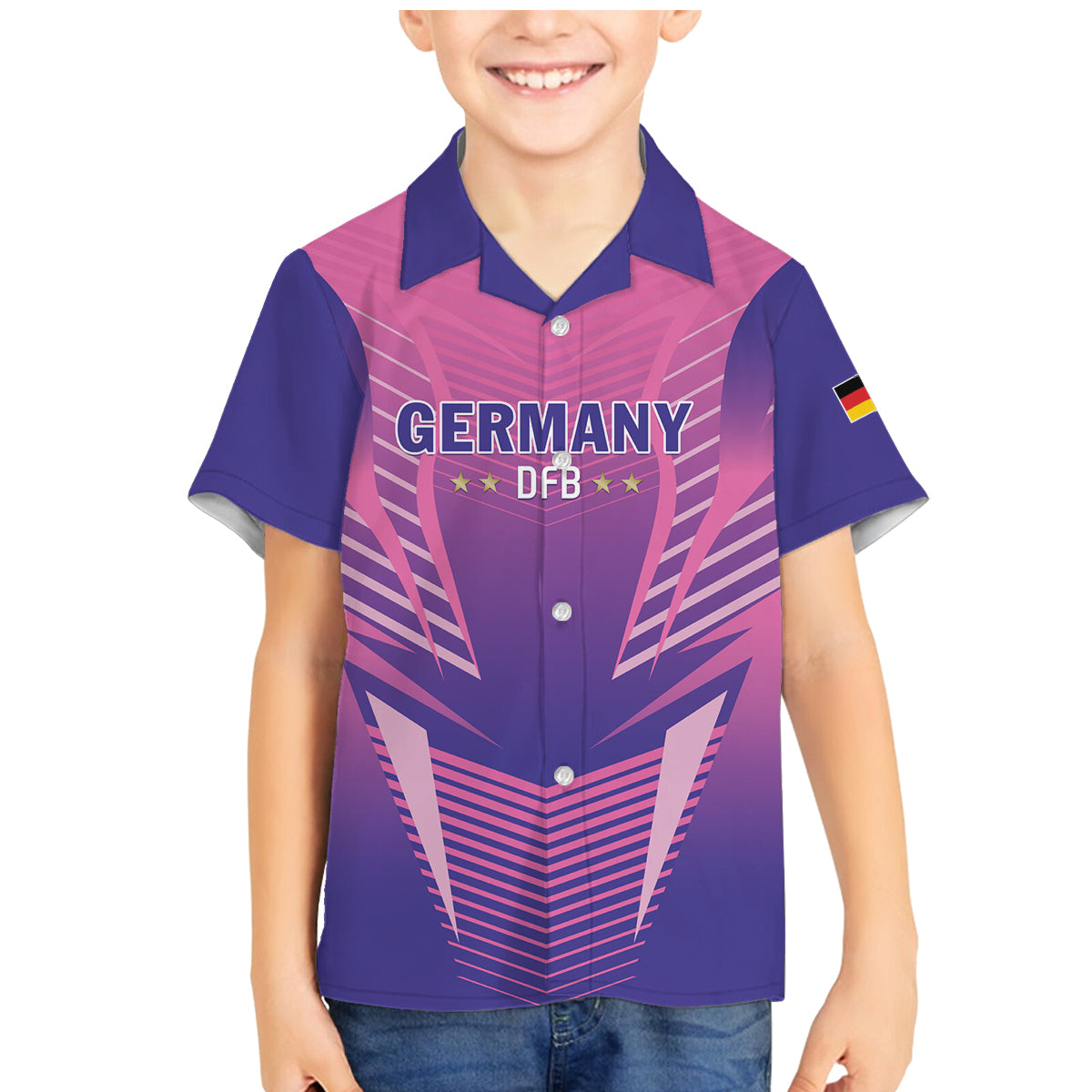 Personalized Germany 2024 Football Family Matching Mermaid Dress and Hawaiian Shirt DFB Team Pink Version - Wonder Print Shop