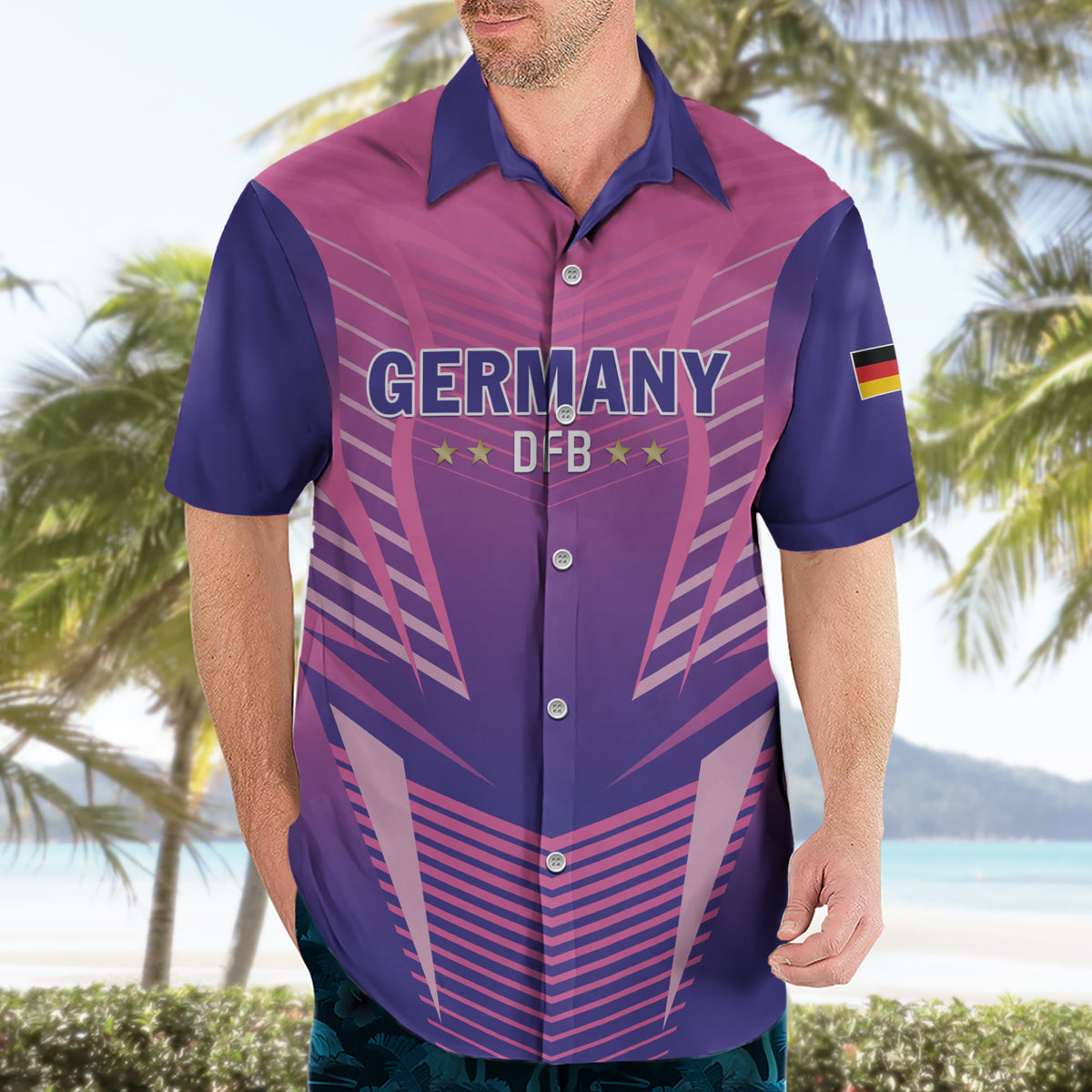 Personalized Germany 2024 Football Hawaiian Shirt DFB Team Pink Version - Wonder Print Shop