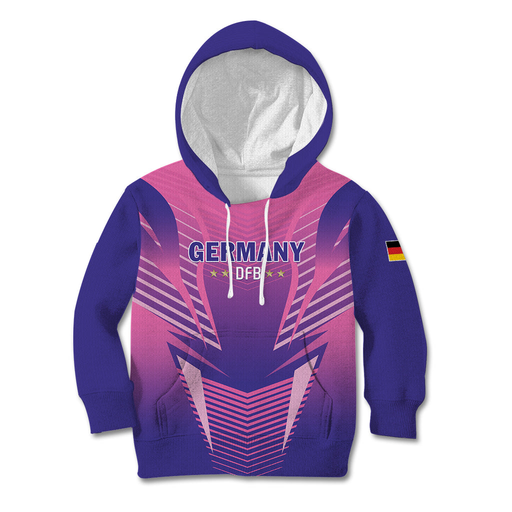 Personalized Germany 2024 Football Kid Hoodie DFB Team Pink Version - Wonder Print Shop