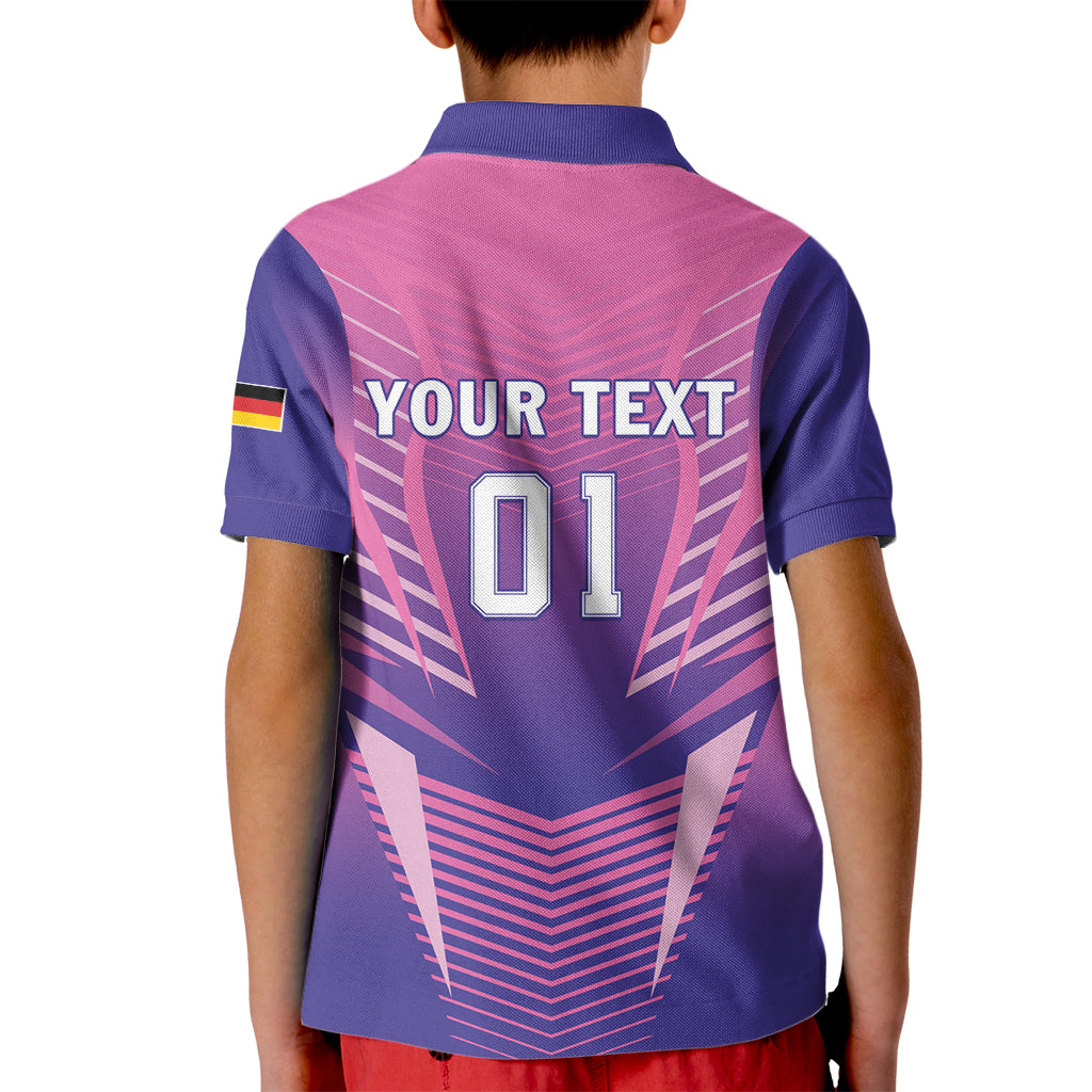 Personalized Germany 2024 Football Kid Polo Shirt DFB Team Pink Version - Wonder Print Shop