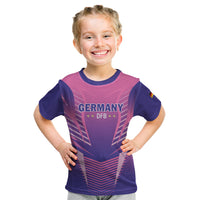 Personalized Germany 2024 Football Kid T Shirt DFB Team Pink Version - Wonder Print Shop