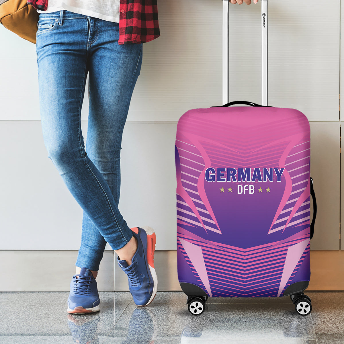 Germany 2024 Football Luggage Cover DFB Team Pink Version - Wonder Print Shop