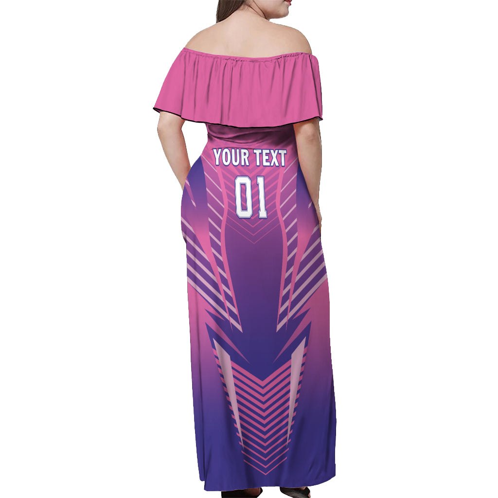 Personalized Germany 2024 Football Off Shoulder Maxi Dress DFB Team Pink Version - Wonder Print Shop