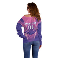 Personalized Germany 2024 Football Off Shoulder Sweater DFB Team Pink Version - Wonder Print Shop