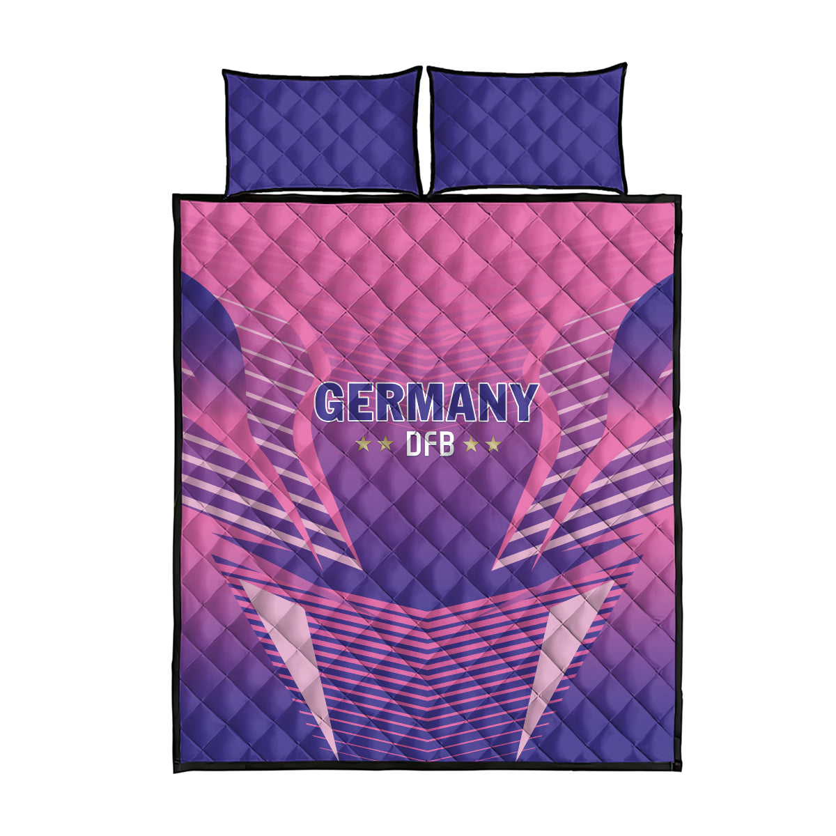 Germany 2024 Football Quilt Bed Set DFB Team Pink Version - Wonder Print Shop