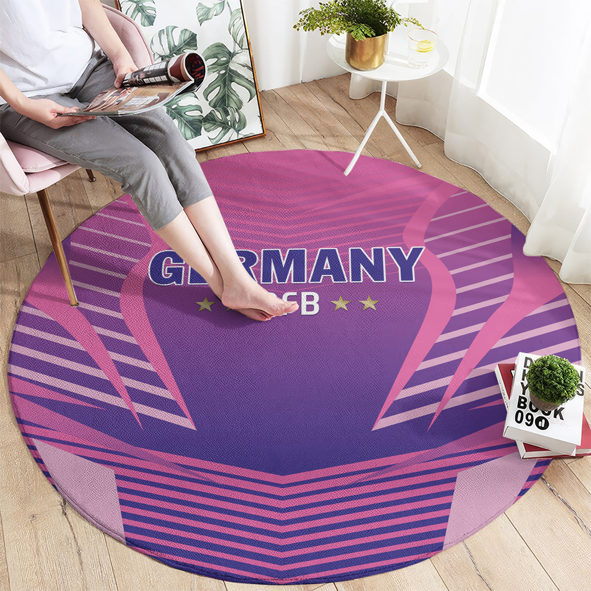 Germany 2024 Football Round Carpet DFB Team Pink Version