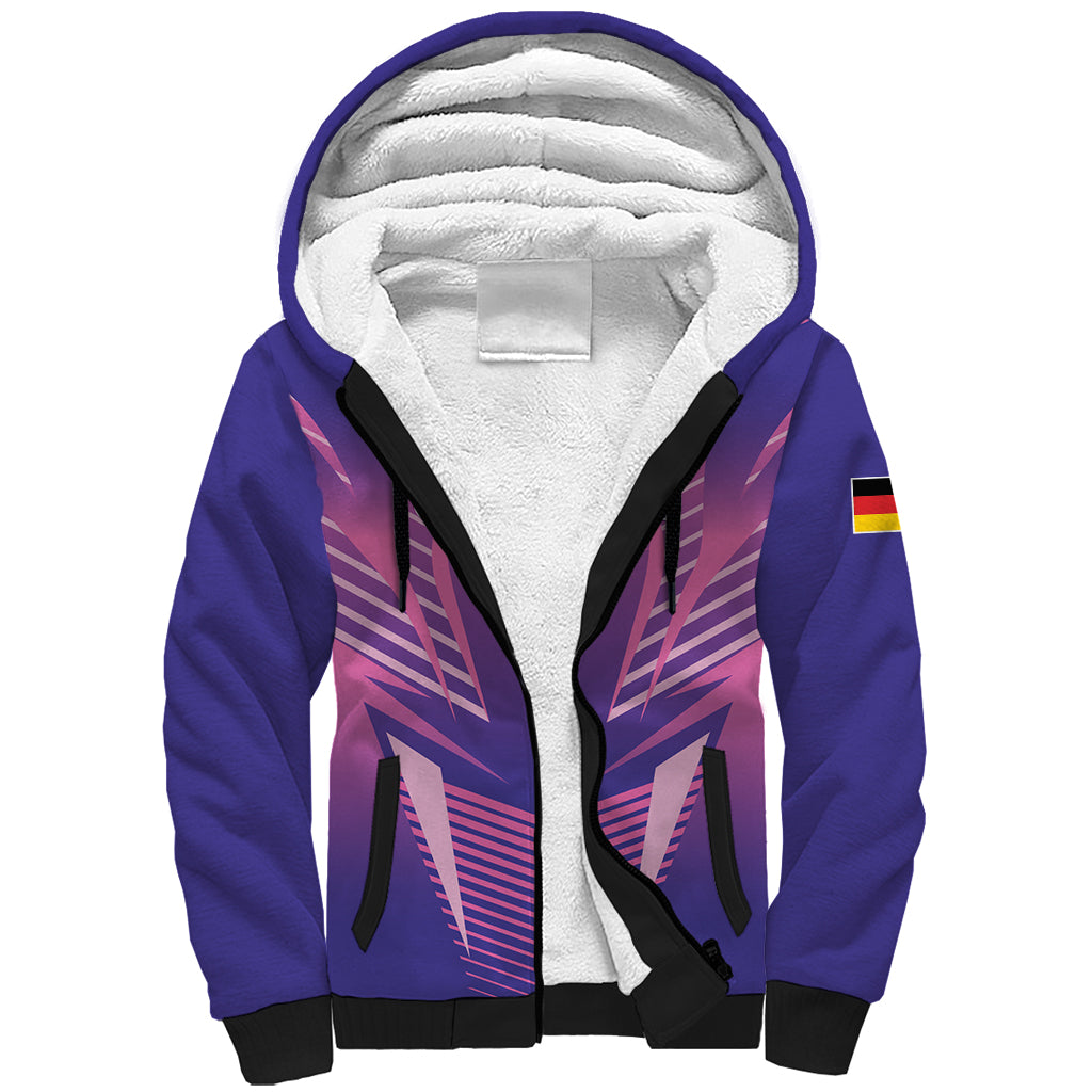Personalized Germany 2024 Football Sherpa Hoodie DFB Team Pink Version - Wonder Print Shop