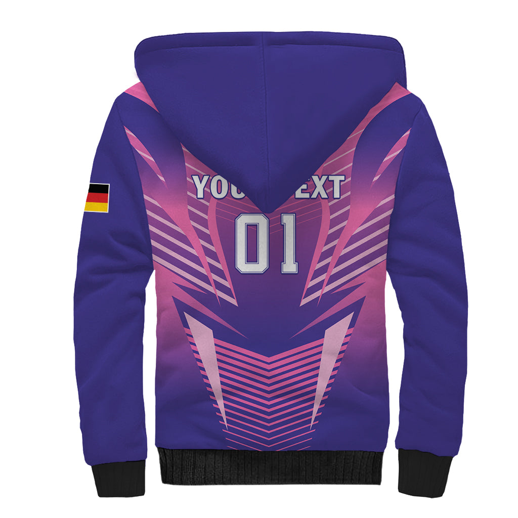 Personalized Germany 2024 Football Sherpa Hoodie DFB Team Pink Version - Wonder Print Shop