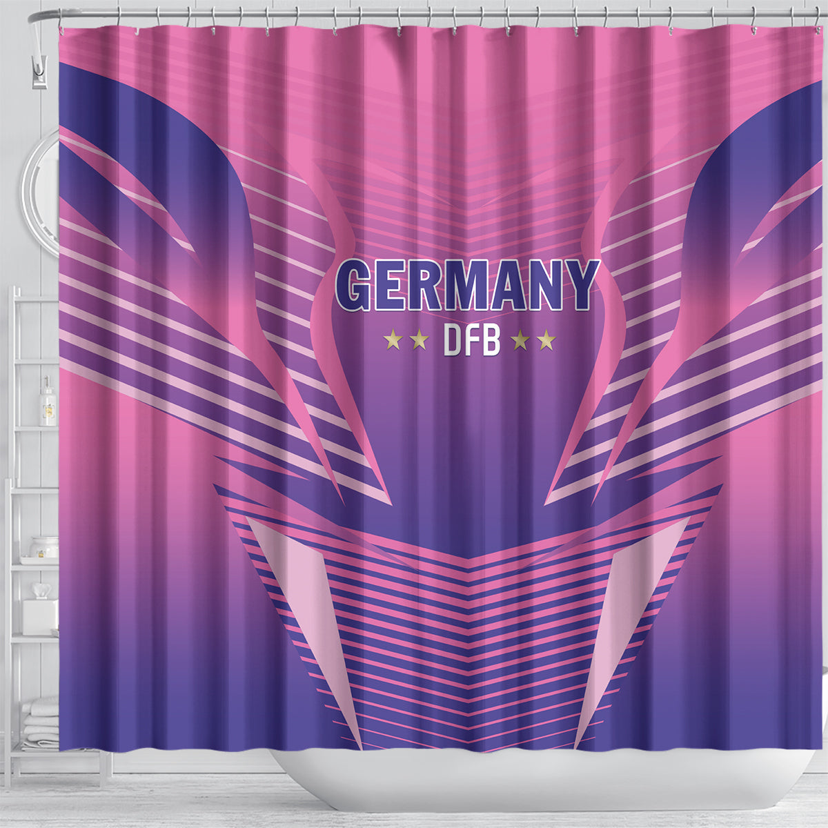 Germany 2024 Football Shower Curtain DFB Team Pink Version