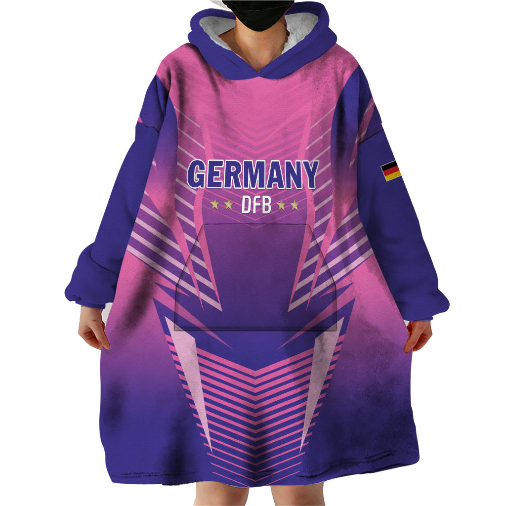 Personalized Germany 2024 Football Wearable Blanket Hoodie DFB Team Pink Version - Wonder Print Shop
