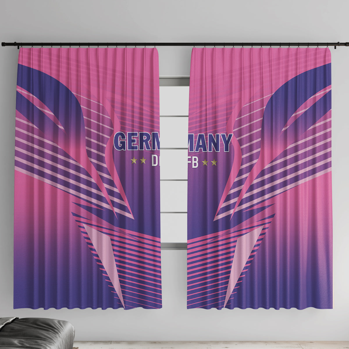 Germany 2024 Football Window Curtain DFB Team Pink Version - Wonder Print Shop