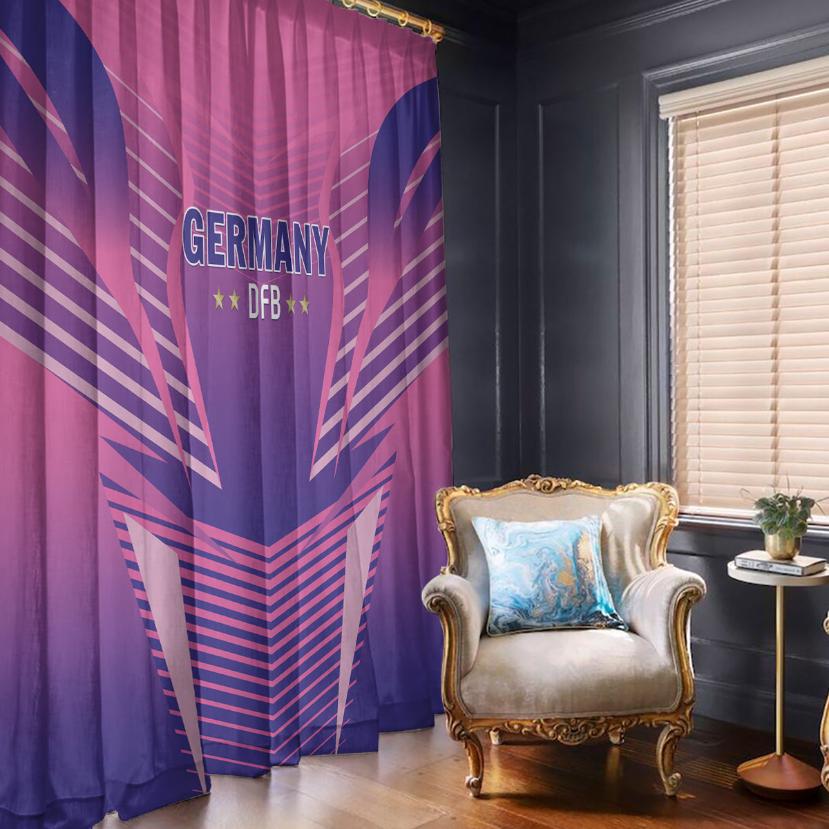 Germany 2024 Football Window Curtain DFB Team Pink Version - Wonder Print Shop
