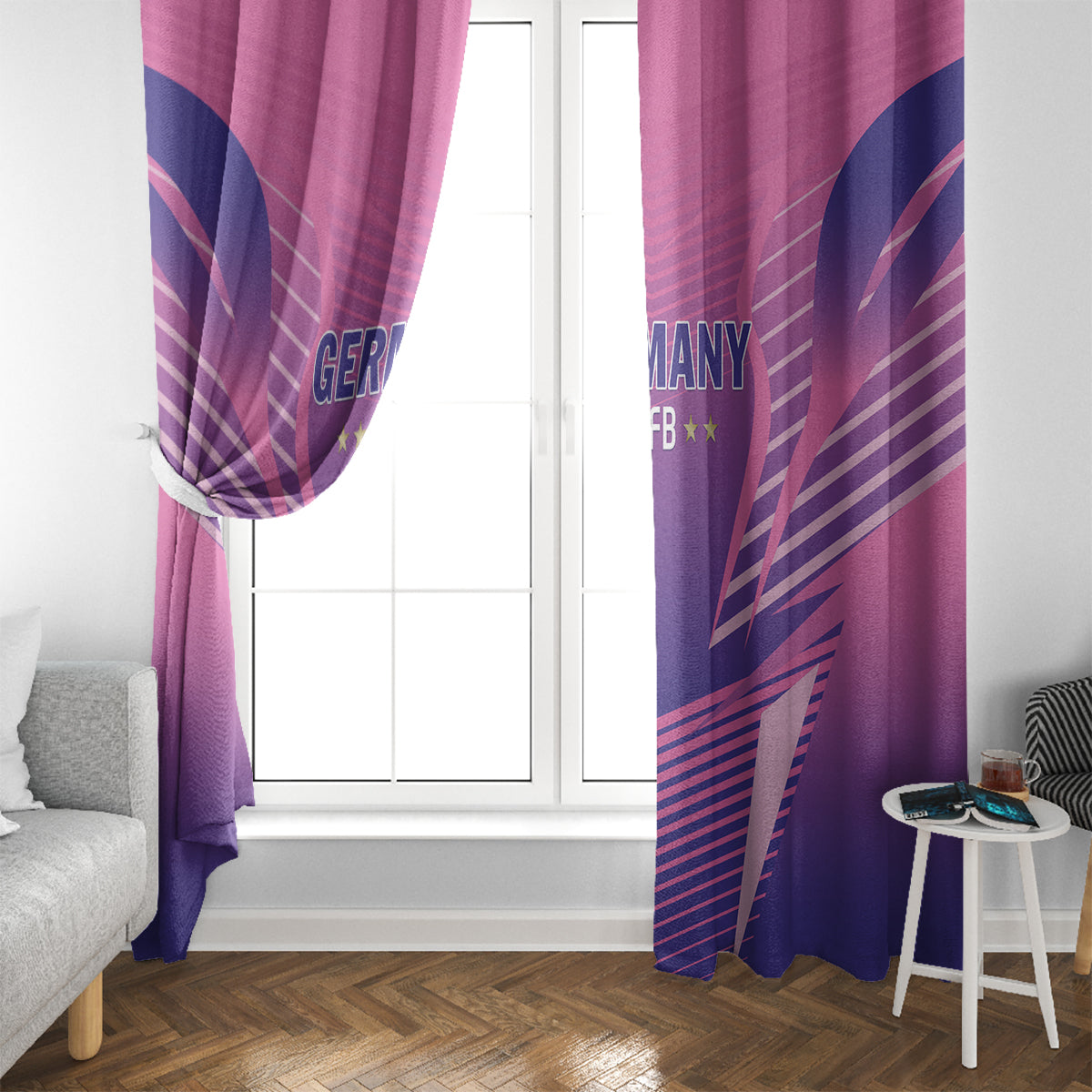 Germany 2024 Football Window Curtain DFB Team Pink Version - Wonder Print Shop