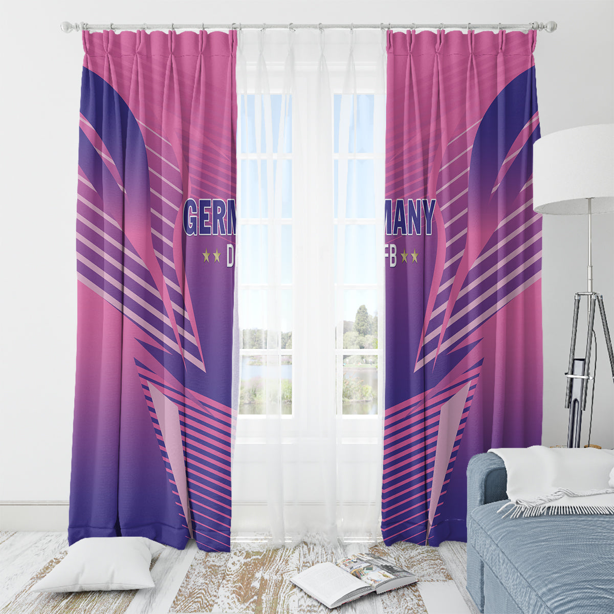 Germany 2024 Football Window Curtain DFB Team Pink Version - Wonder Print Shop
