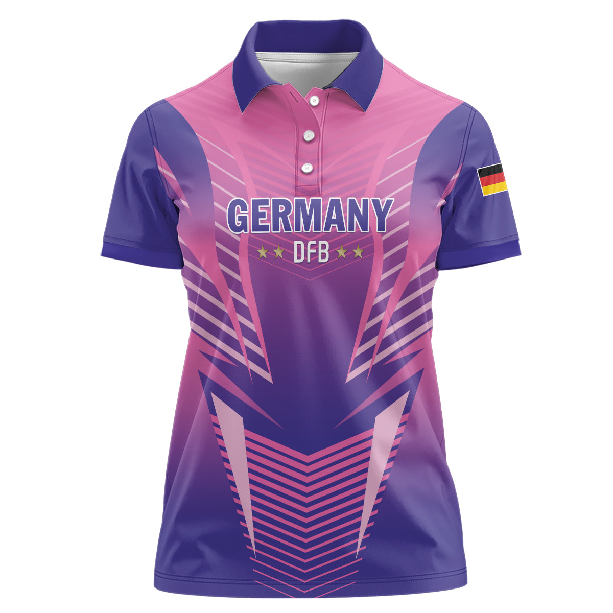 Personalized Germany 2024 Football Women Polo Shirt DFB Team Pink Version - Wonder Print Shop
