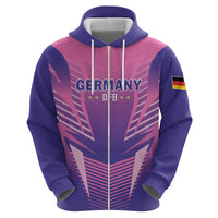 Personalized Germany 2024 Football Zip Hoodie DFB Team Pink Version - Wonder Print Shop