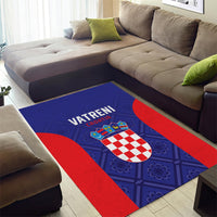 Croatia 2024 Football Area Rug Hrvatska Vatreni - Wonder Print Shop