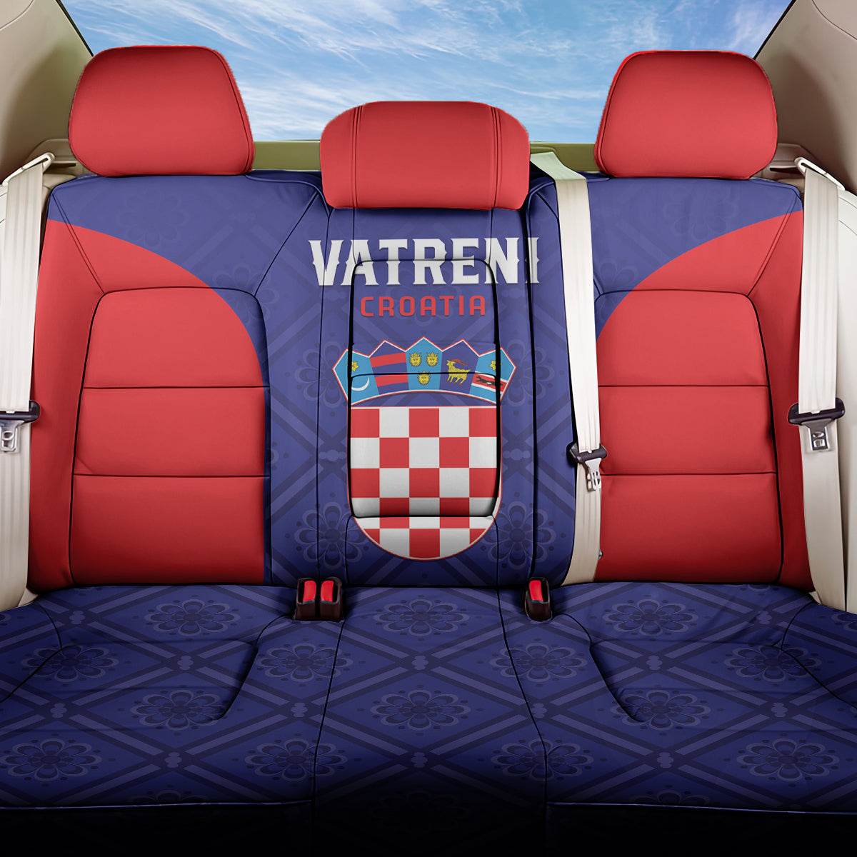 Croatia 2024 Football Back Car Seat Cover Hrvatska Vatreni - Wonder Print Shop
