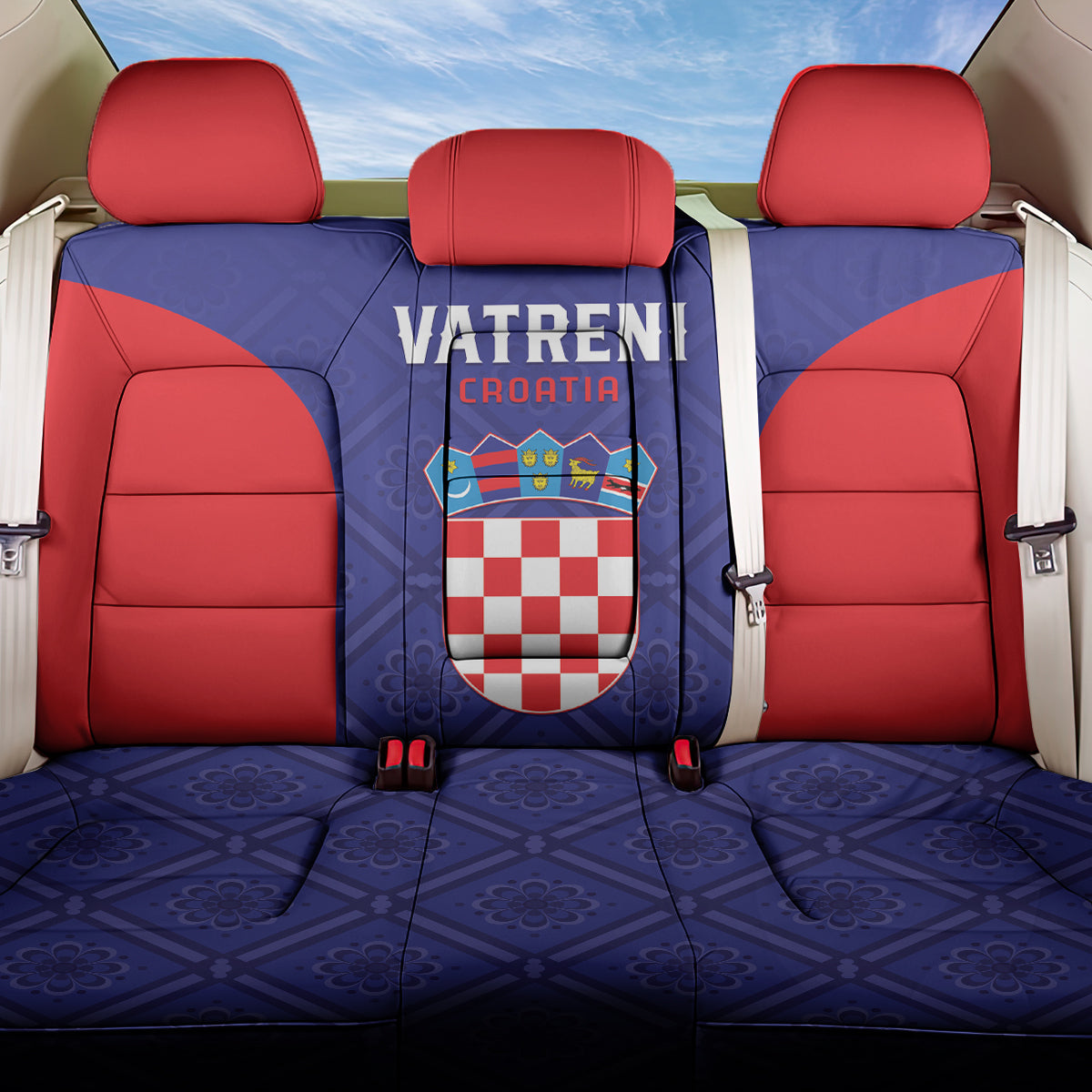 Croatia 2024 Football Back Car Seat Cover Hrvatska Vatreni