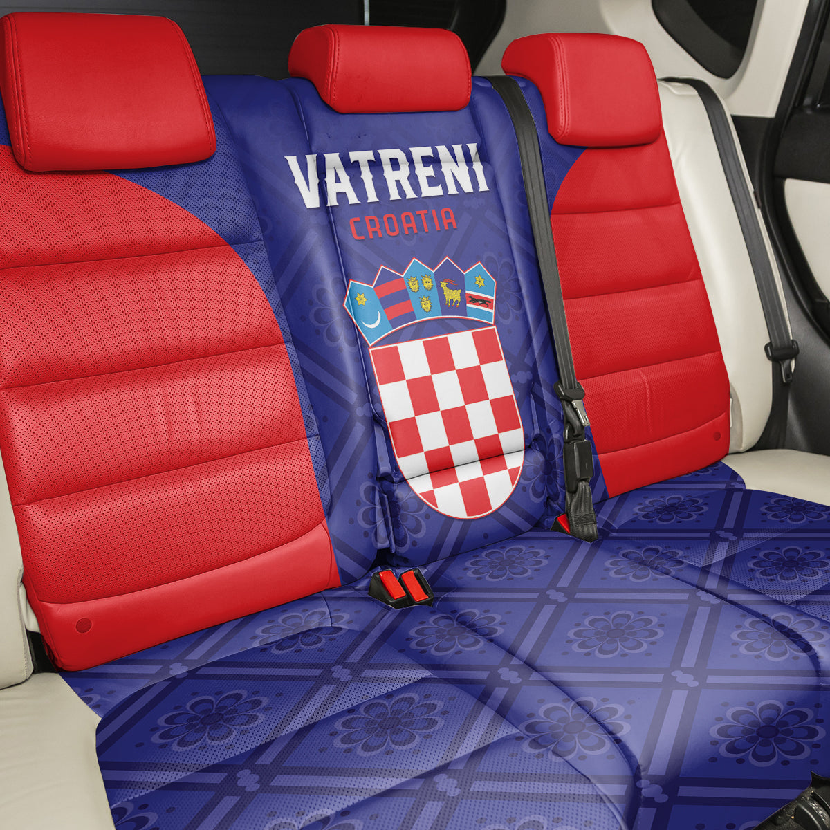 Croatia 2024 Football Back Car Seat Cover Hrvatska Vatreni - Wonder Print Shop