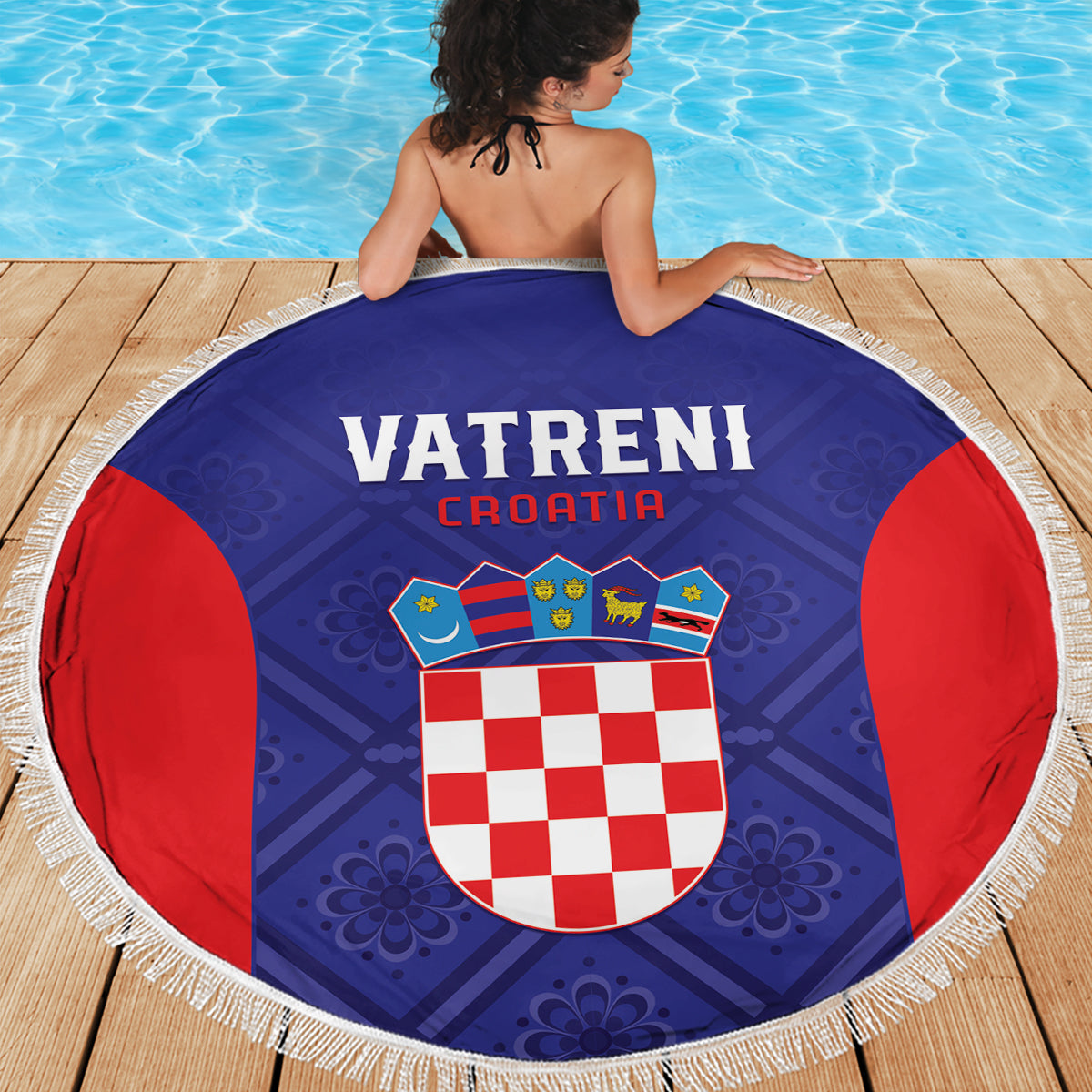 Croatia 2024 Football Beach Blanket Hrvatska Vatreni - Wonder Print Shop