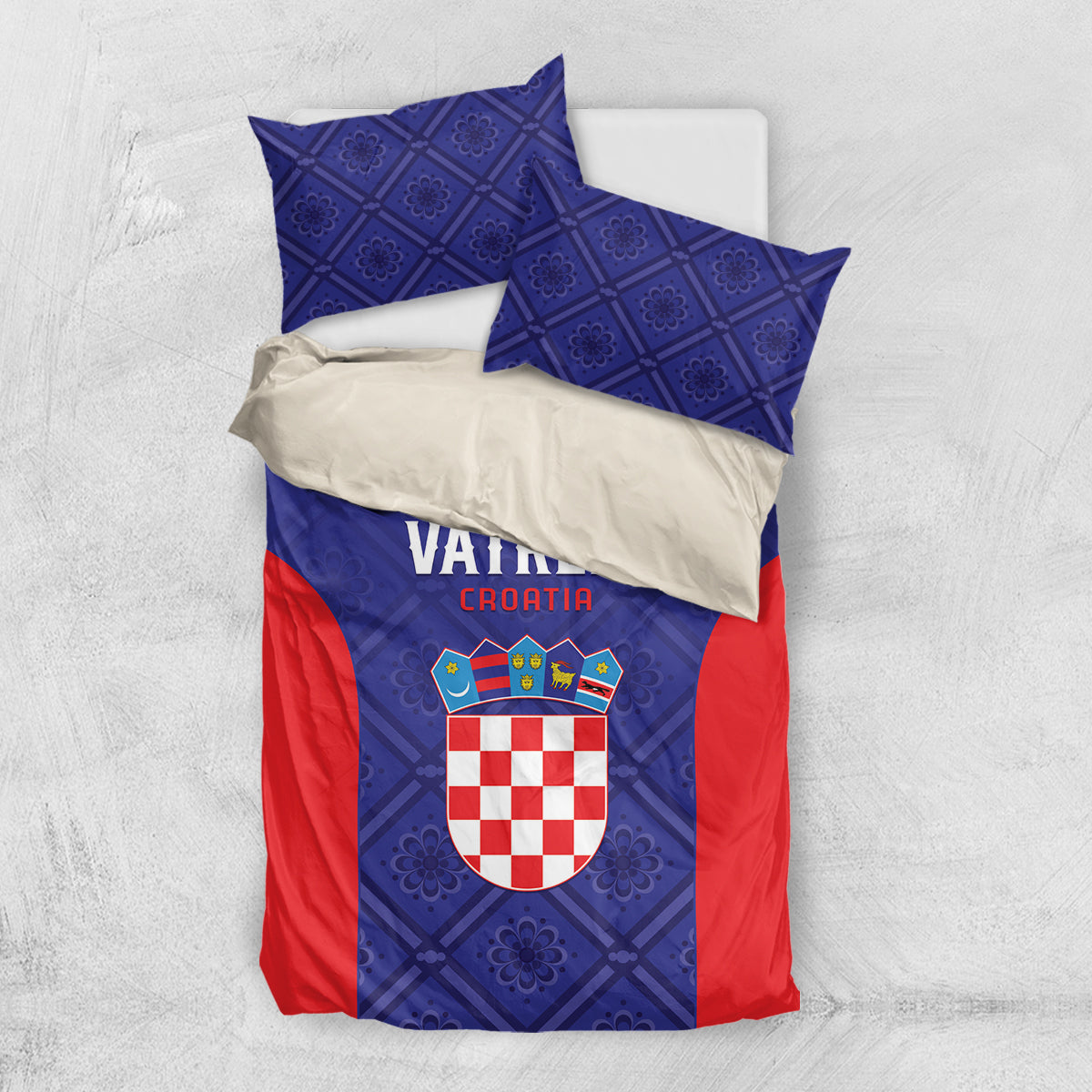 Croatia 2024 Football Bedding Set Hrvatska Vatreni - Wonder Print Shop
