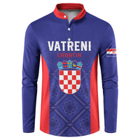 Personalized Croatia 2024 Football Button Sweatshirt Hrvatska Vatreni - Wonder Print Shop