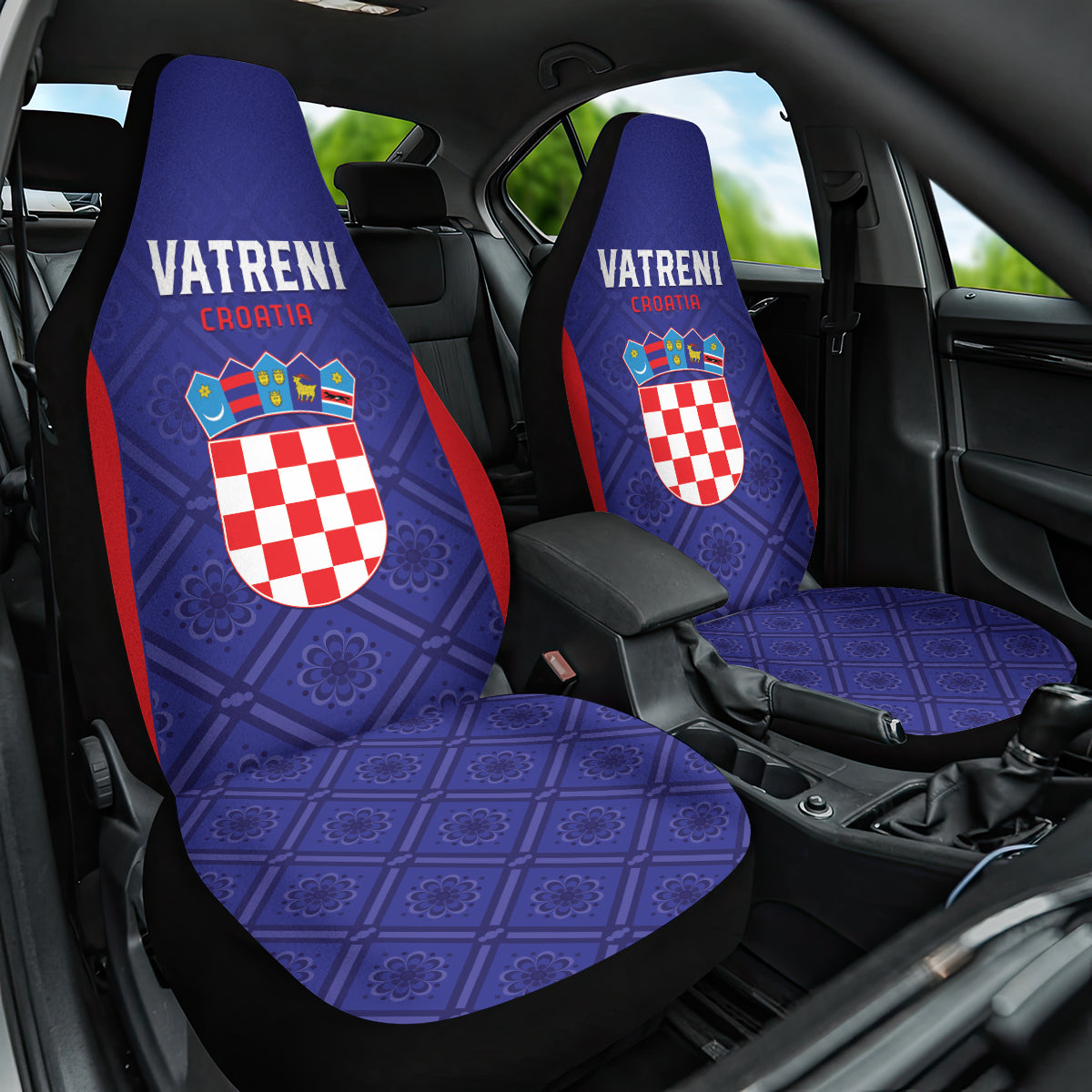 Croatia 2024 Football Car Seat Cover Hrvatska Vatreni - Wonder Print Shop