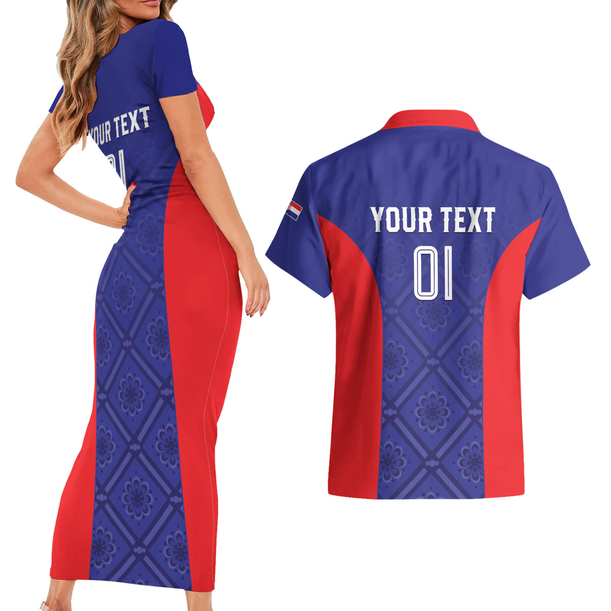 Personalized Croatia 2024 Football Couples Matching Short Sleeve Bodycon Dress and Hawaiian Shirt Hrvatska Vatreni - Wonder Print Shop