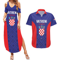 Personalized Croatia 2024 Football Couples Matching Summer Maxi Dress and Hawaiian Shirt Hrvatska Vatreni - Wonder Print Shop